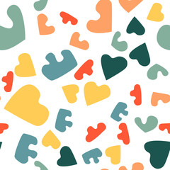 Trendy seamless pattern with graphic abstract geometric shapes.  Avant-garde puzzle style. Geometric wallpaper for  cover design.