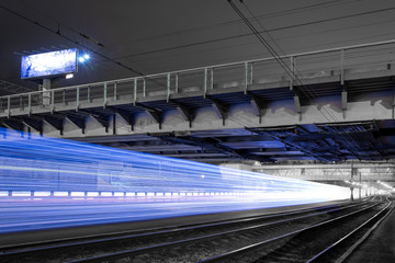 Fototapeta premium urban traffic. light lnes tram cty