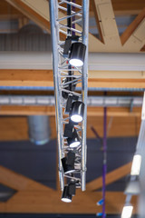 Bright lights in an exhibition hall at en event