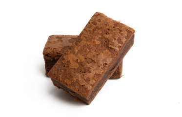 american brownie chocolate cake isolated