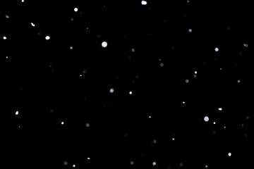 Real snowfall. Design pattern to overlay the image and create a snowfall effect. Deep black color
