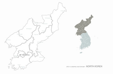 Fototapeta na wymiar north korea map. map of the division of Korea. seoul map.