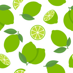 Seamless pattern with limes. Vector illustration