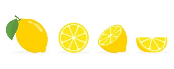 Foto op Plexiglas Fresh lemon fruits, collection of vector illustrations © StockVector