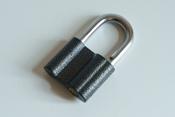 Padlock metal lock. Isolate