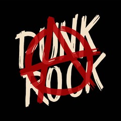 Punk rock anarchy symbol - vector illustration typography print