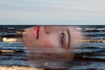 Sea with a woman's face