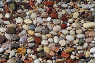 Structure of many pebble beaches in Peloponnese, GreeceStructure of many pebble beaches in Peloponnese