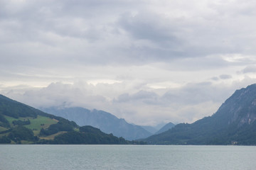view of alpine lake of Mondsee, Austria