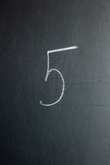 Number 4 is written on a chalk board