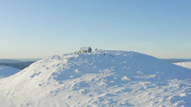winter mountain landscape with mountains and blue sky Trysil