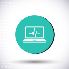 laptop vector icon , lorem ipsum Flat design