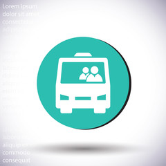 Bus vector icon , lorem ipsum Flat design