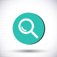Magnifier with a man vector icon , lorem ipsum Flat design