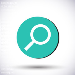 Magnifier with a man vector icon , lorem ipsum Flat design