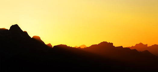 Obraz premium Sunset light in the Dolomites, Italy, Europe