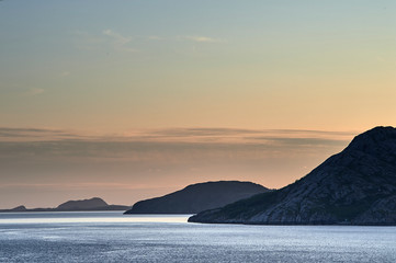 Norwegen Küste Sonnenuntergang 