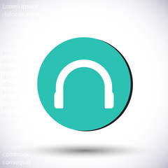 Headphones vector icon , lorem ipsum Flat design