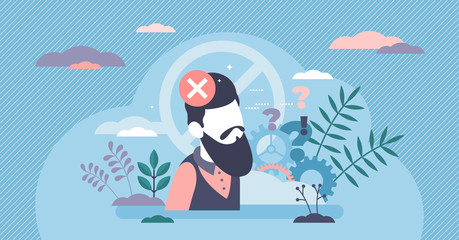 Bias concept flat tiny person vector illustration