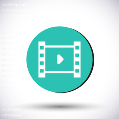 Play the film vector icon , lorem ipsum Flat design