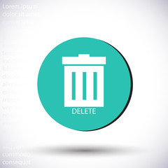 Trash vector icon , lorem ipsum Flat design