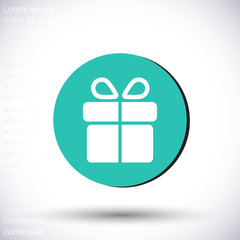 Gift vector icon , lorem ipsum Flat design