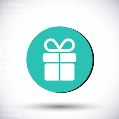 Gift vector icon , lorem ipsum Flat design