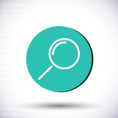 Loupe vector icon , lorem ipsum Flat design