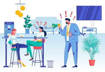 Company Staff Relations Flat Vector Illustration