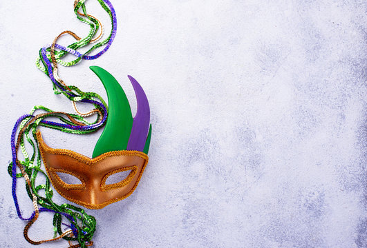 Mardi Gras background with carnival mask