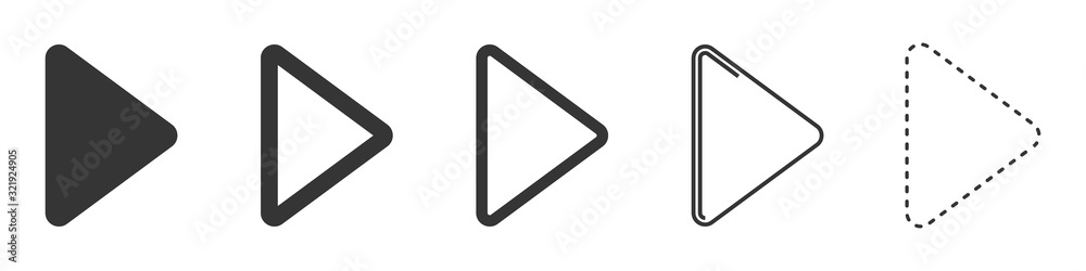 Canvas Prints play vector buttons. set of video play icons.