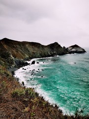 waves crashing on rocks