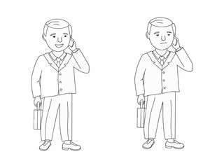 Linear art of Businessman character design.