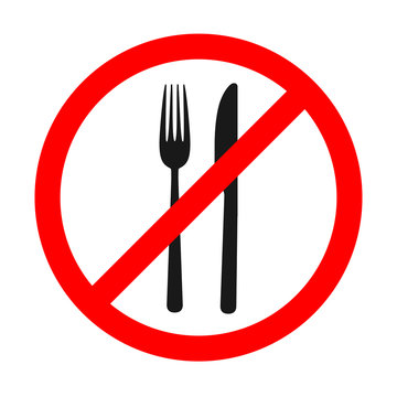 Stop eating sign isolated. No food vector sign.