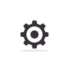 Gear Icon vector. Simple flat Cog symbol Black pictogram illustration on white background