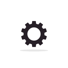 Gear Icon vector. Flat Cog symbol Black illustration on white background