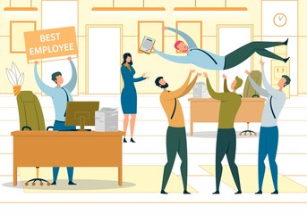 Best Employee Awarding Flat Vector Illustration