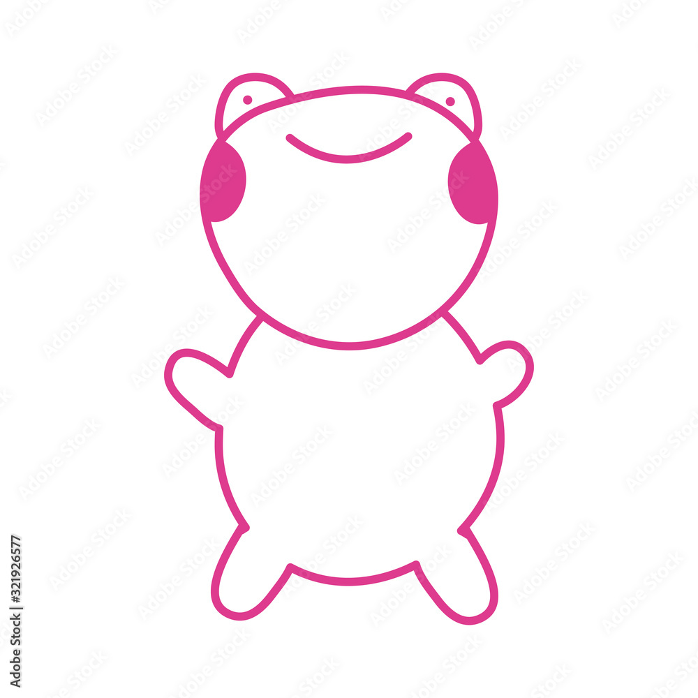 Wall mural cute little frog character icon