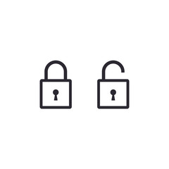 Lock Icon line set. Vector isolated flat design Padlock illustration.