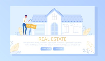 Real Estate Realtor Service Flat Vector Web Banner