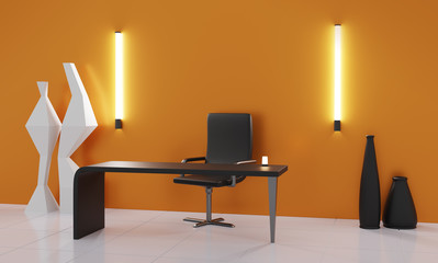 3D Simple Office Room Rendered (3D Rendering)