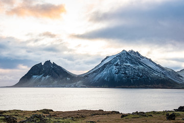 Vestrahorn mountain in east Iceland on a winter day
