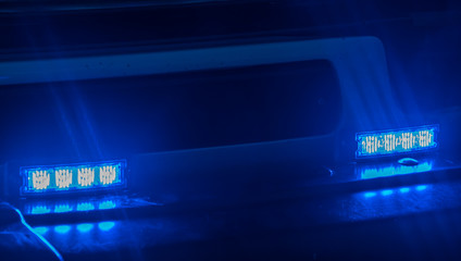 Blue lights of an emergency vehicle