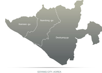 gyeonggido map. vector of korea provinces map. south korea map.