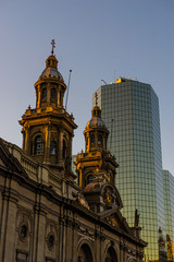 Fototapeta na wymiar main square of Santiago in Santiago of Chile