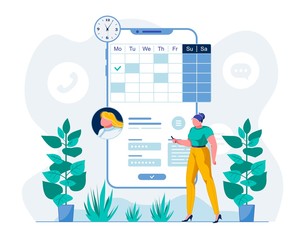 Telemedicine Mobile App User Flat Illustration