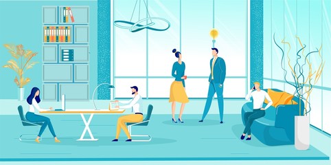 Businesspeople Working, Communicating on Office.