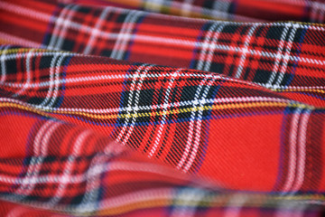 Stunning red and blue Scottish tartan fabric