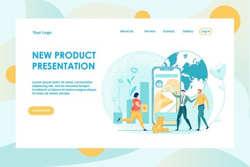 New Product Global Presentation Flat Landing Page