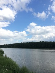 landscape with lake and clouds